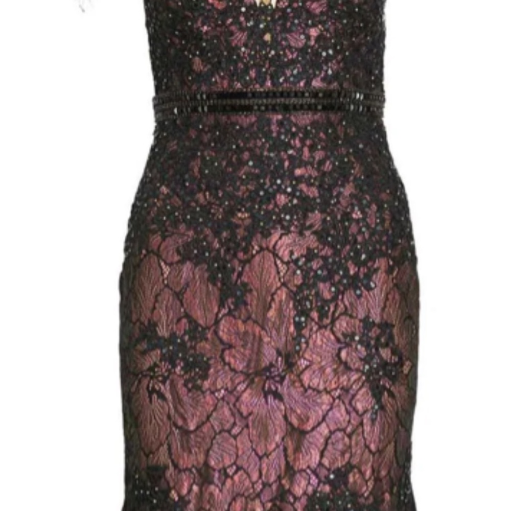 Mac Duggal Feather Cap Sleeve Mermaid Dress! - Picture 6 of 7